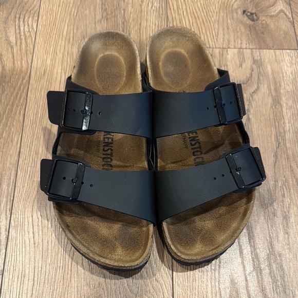 Birkenstock Women’s Arizona Birko-floor Black Sandals 2 Straps Size 38 US 7-7.5 - Picture 8 of 10